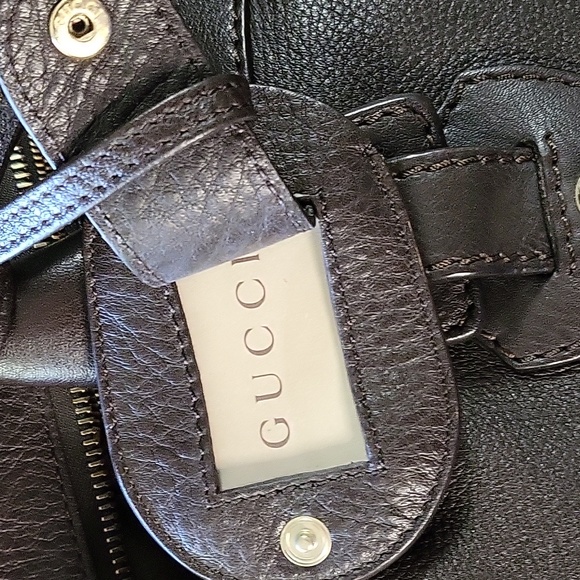 Authentic Gucci large brown leather Heritage tote / carry on bag - Picture 12 of 15